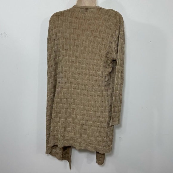 Muche et muchette open front tan gold lightweight cardigan sweater s/m - Picture 6 of 9